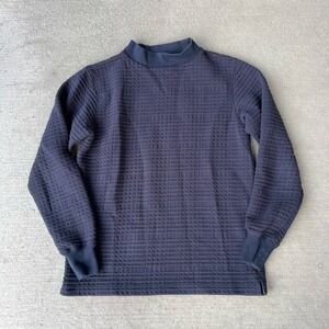 Maiden Noir Men's Quilted Mock Neck Pullover Shirt Long Sleeve Size S